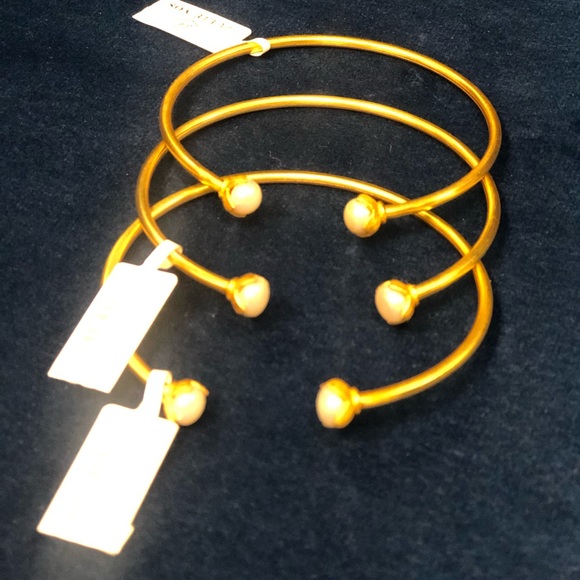 Julie Vos Penelope Petite Pearl Open Bangles *NWT* - Picture 2 of 2